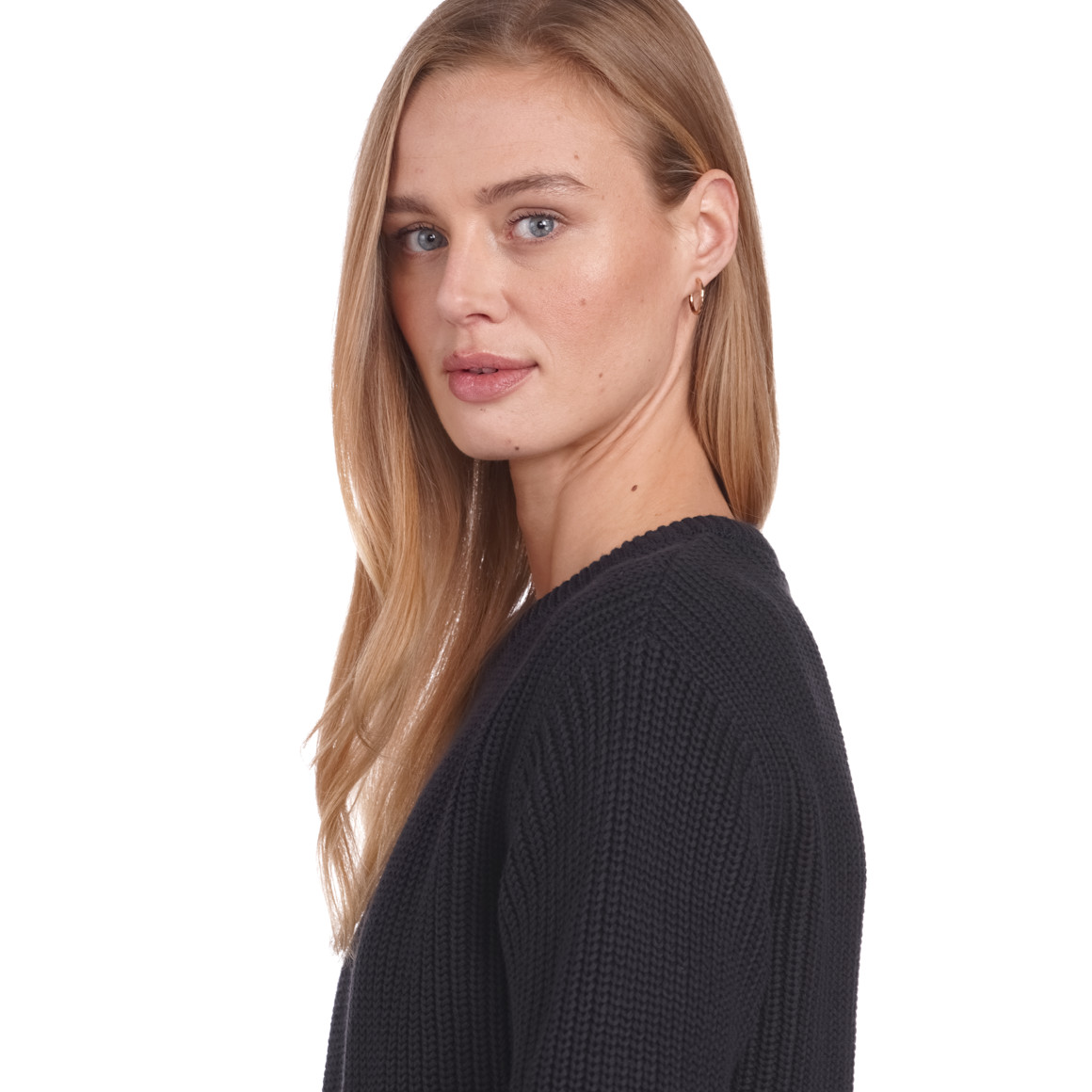 Jonas Nielsen Damen Strickpullover aus Bio-Baumwolle nachtblau