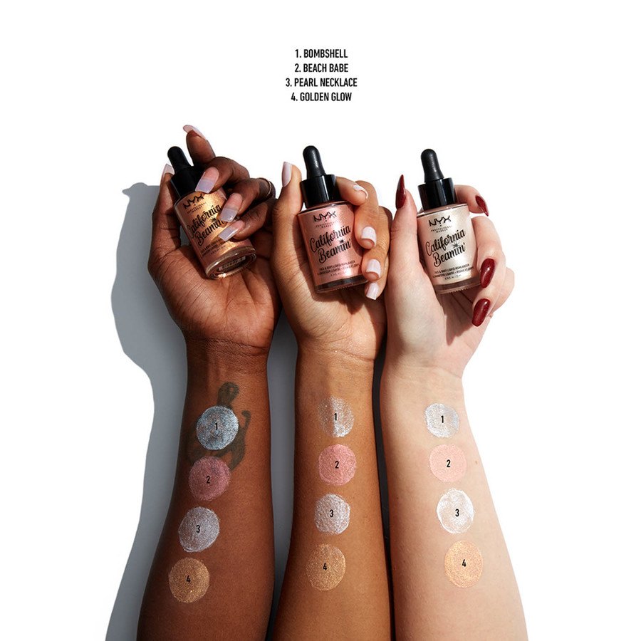 NYX Professional Makeup California Beamin Face & Body Liquid Highlighter Bombs 22ml