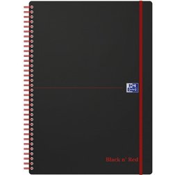 Cahier à spirale Black n' Red, A4, quadrillé, PP