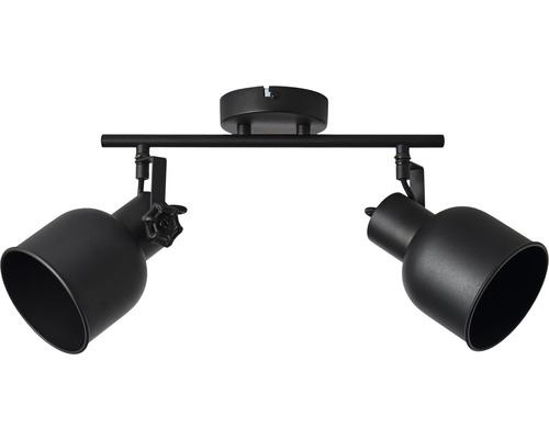 Plafondspot, 2-lichts, HxBxD 18x35x26 cm, zand/zwart