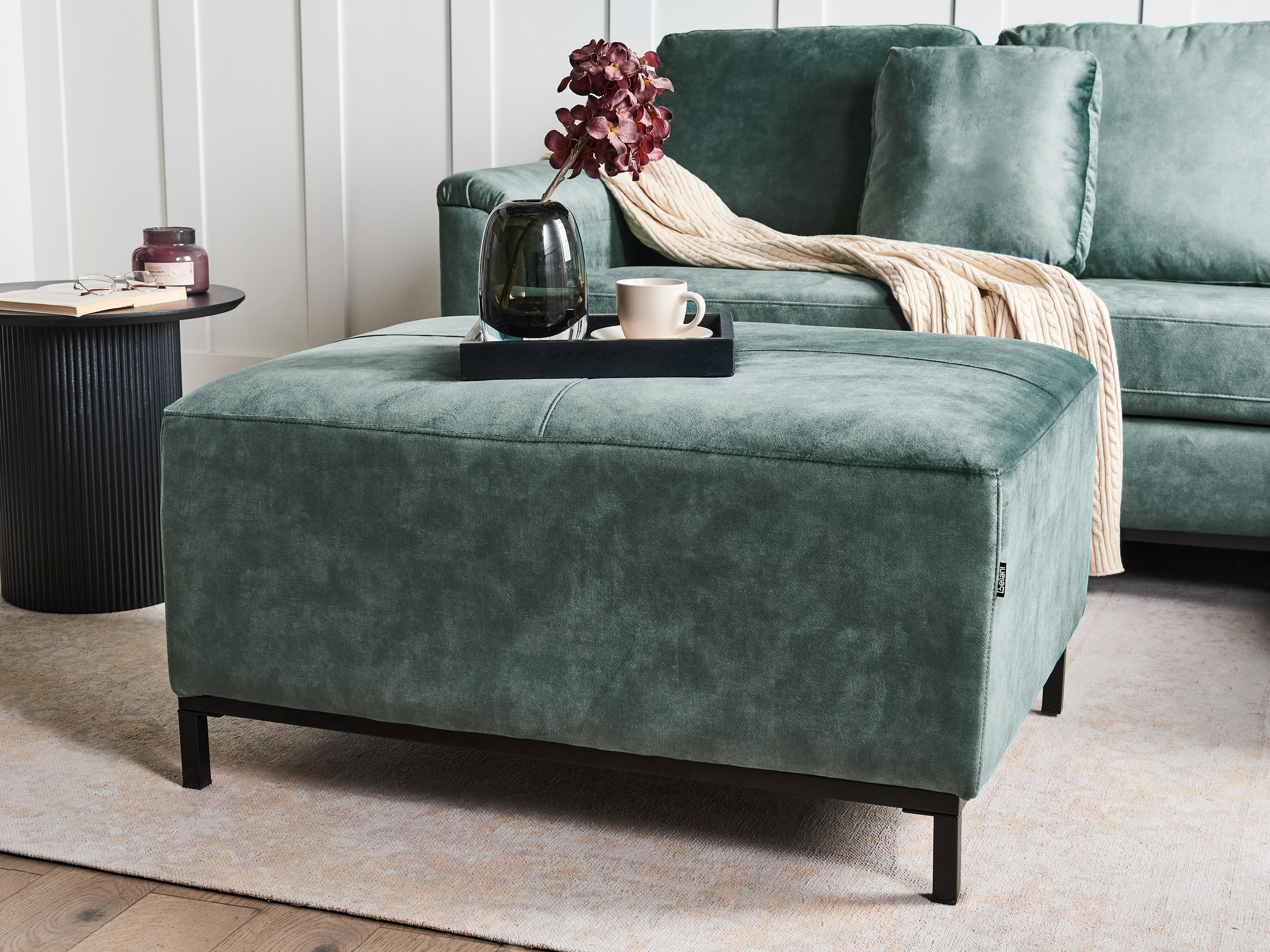 Ottomaan OSLO Fluweel Groenblauw