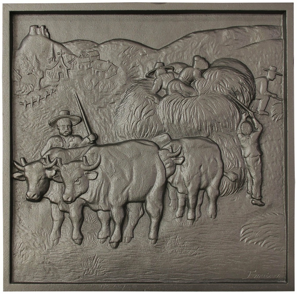 Plaque de cheminée rentrée des foins h. 49cm x l. 49cm