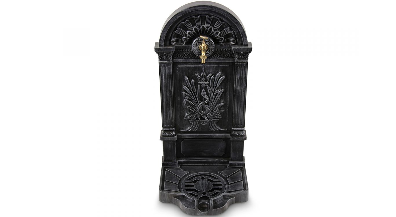Fontaine de jardin aluminium gris 39x33x73cm