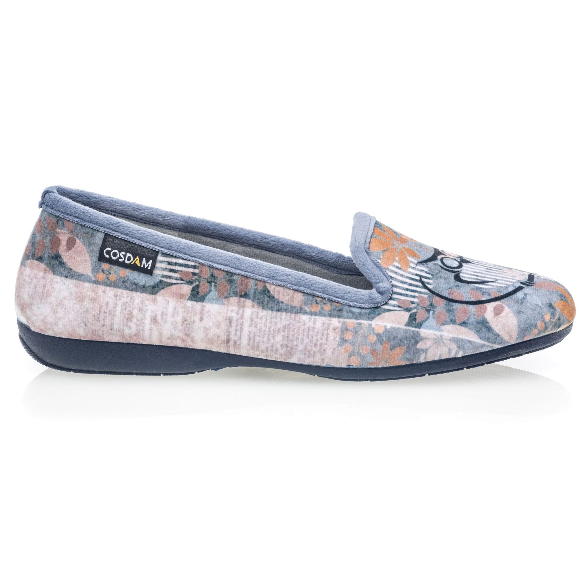 Pantoufles pieds sensibles Femme bleu