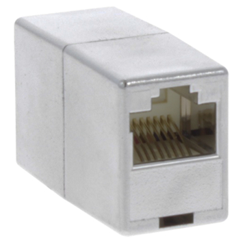 Q-Link UTP koppelstuk 8P RJ45 afgeschermd aluminium kleur