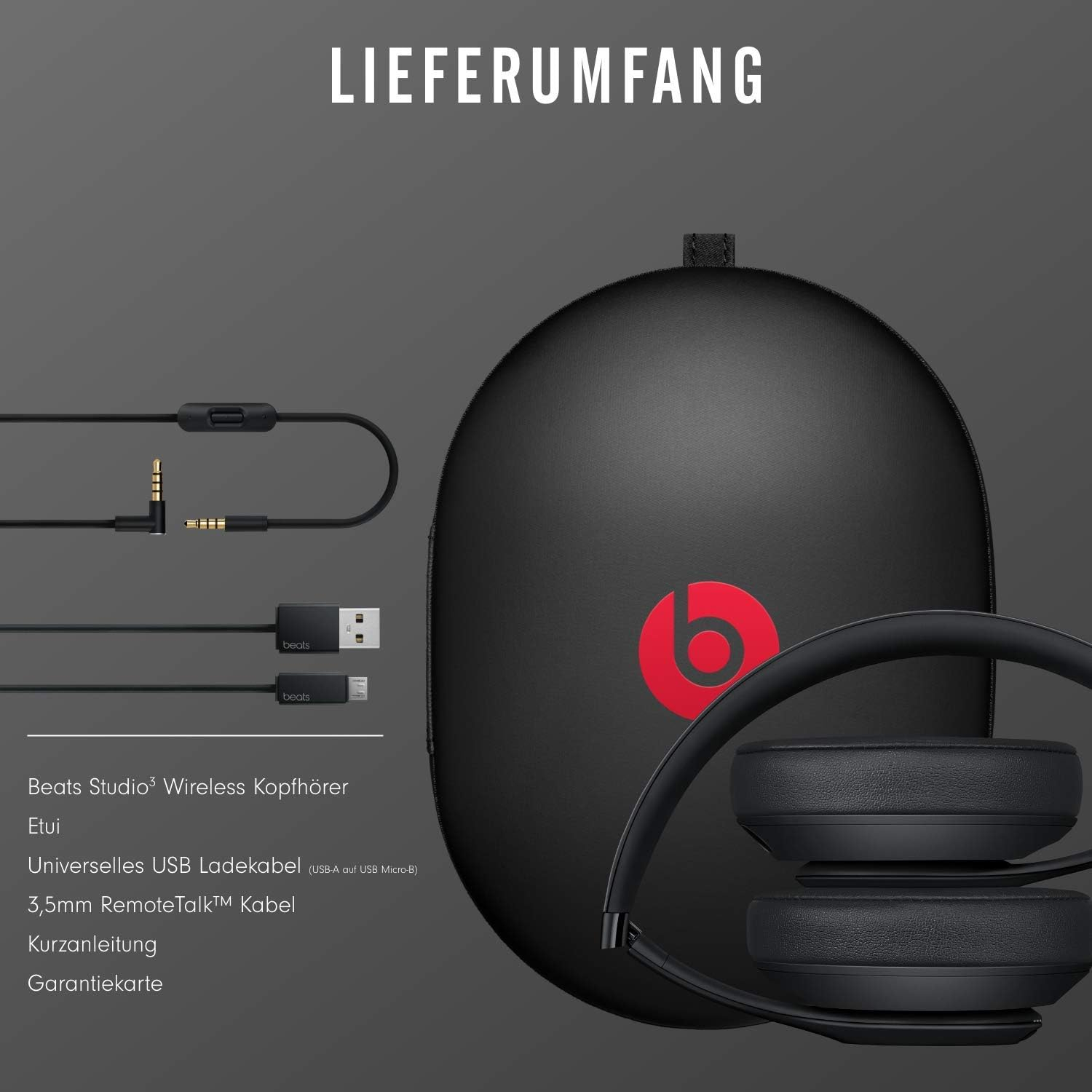 Studio3 Wireless Bluetooth Kopfhörer Over-Ear Headset mit Pure ANC (MX3X2ZM/A) - Matte Black