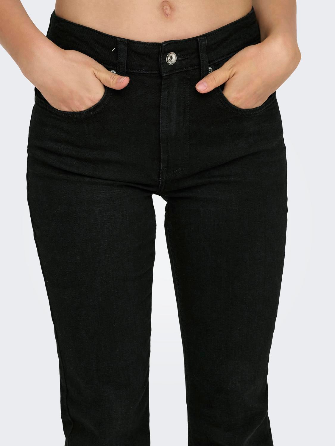 ONLEVERLY Mittlere Taille Ausgestellt Jeans Washed Black
