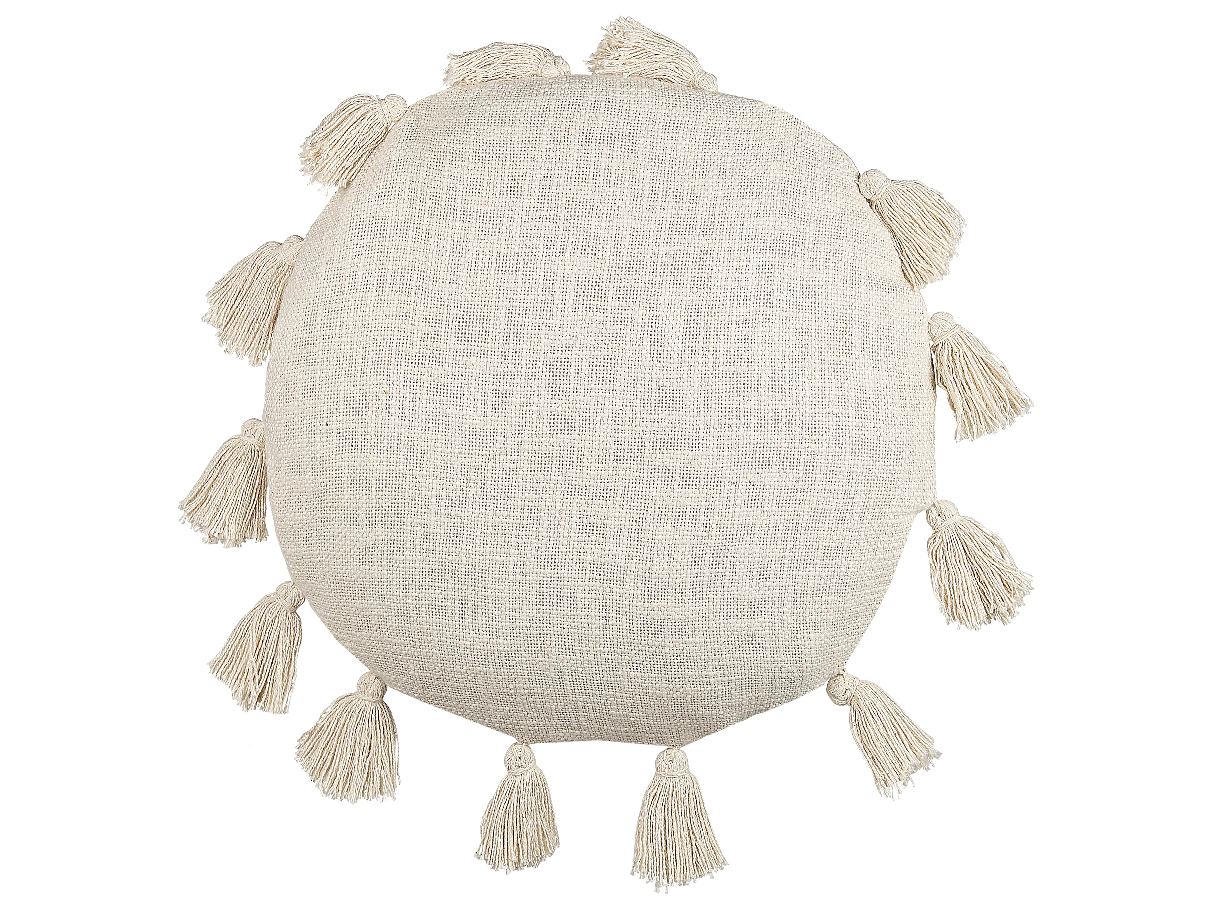 Set van 2 sierkussens MADIA Katoen 45 x 45 cm Lichtbeige effen