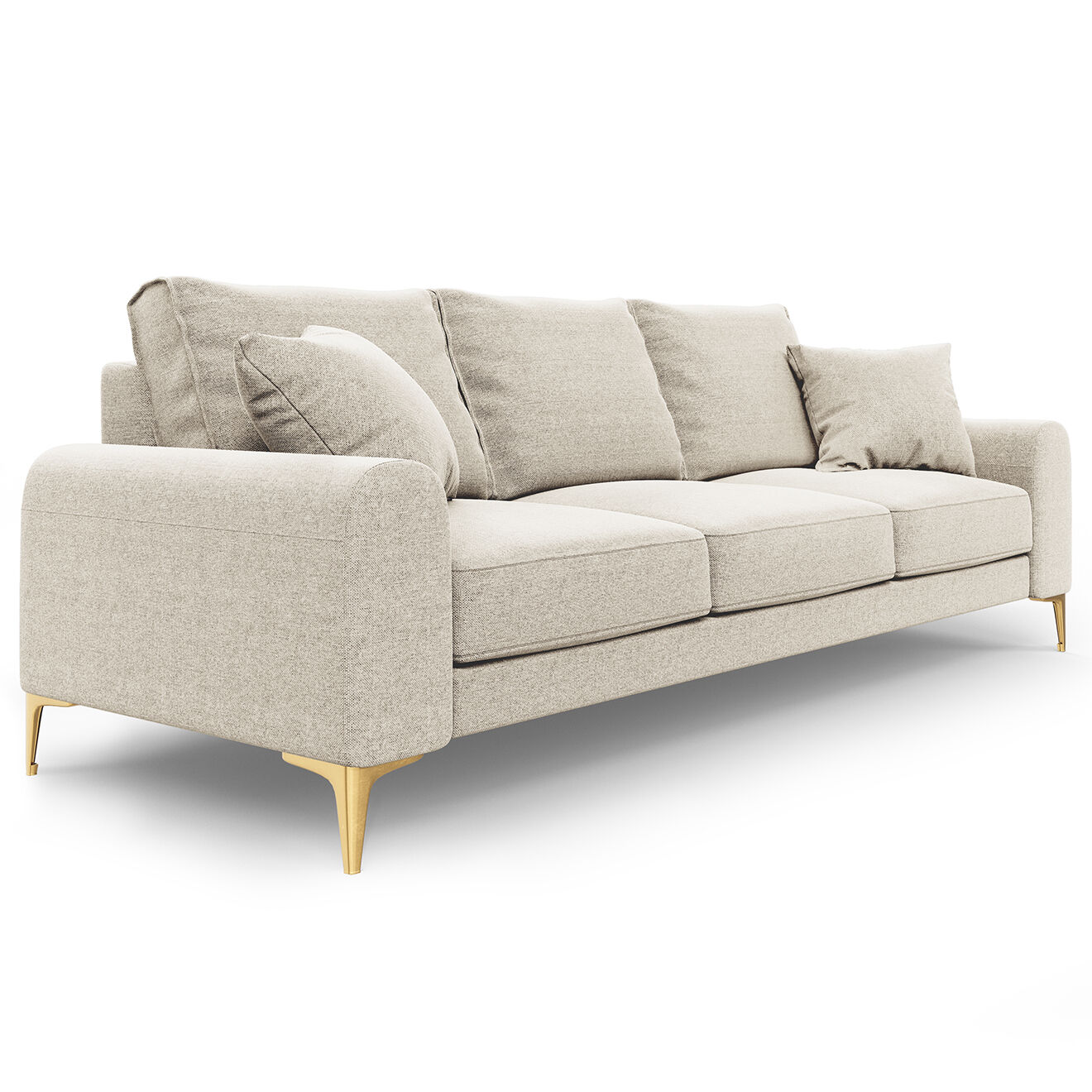 Mazzini Sofas Canapé 3 places Madara beige clair - 222x102x90 cm