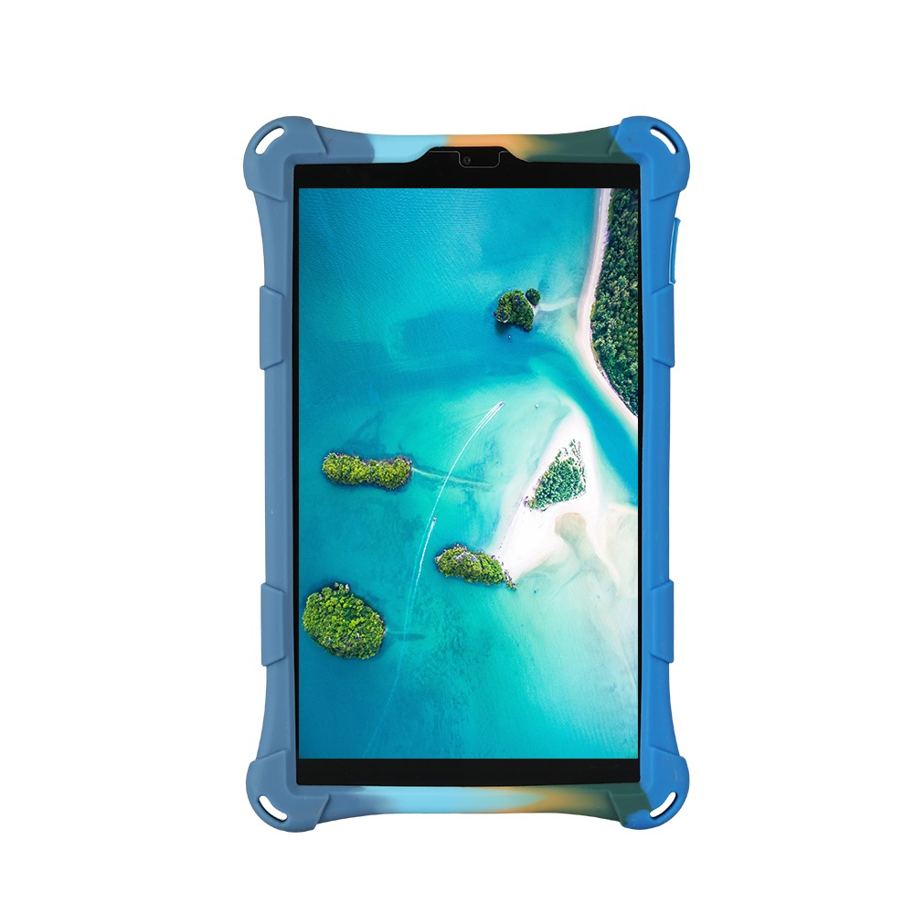 2in1 Samsung Galaxy Tab A7 Lite Silikon Bubbles Case Anti Stress Pop It Fidget Rückseite   Kickstand - Blau