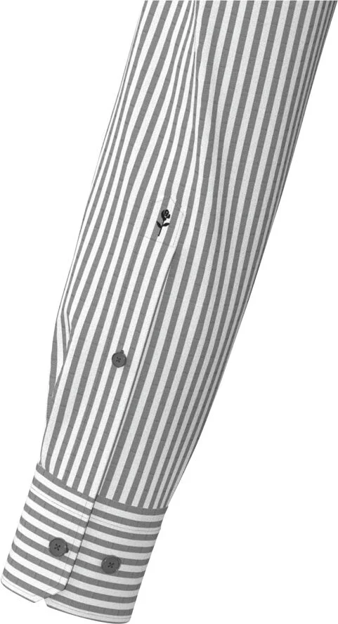 Seidensticker Business Shirt Slim Long sleeve Kent-Collar Stripes Grey