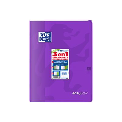 Oxford EasyBook - Cahier polypro 24 x 32 cm - 96 pages - grands carreaux (Seyes) - disponible dans différentes couleurs