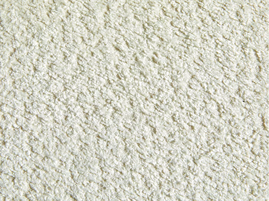 Pouf en tissu bouclette blanc CONOMO