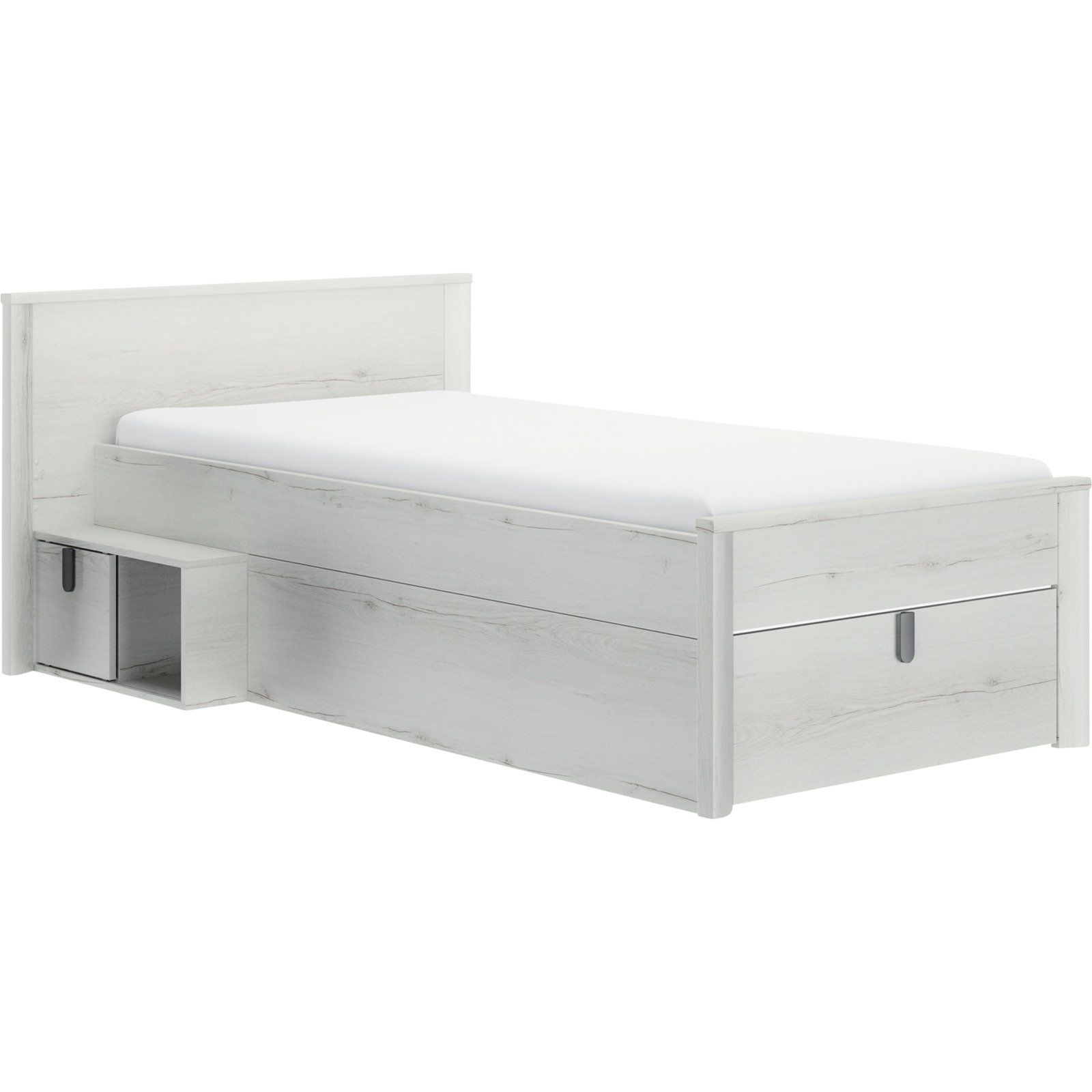 Bett Lugano Dekor Eiche weiss lasiert 123 x 207 cm
