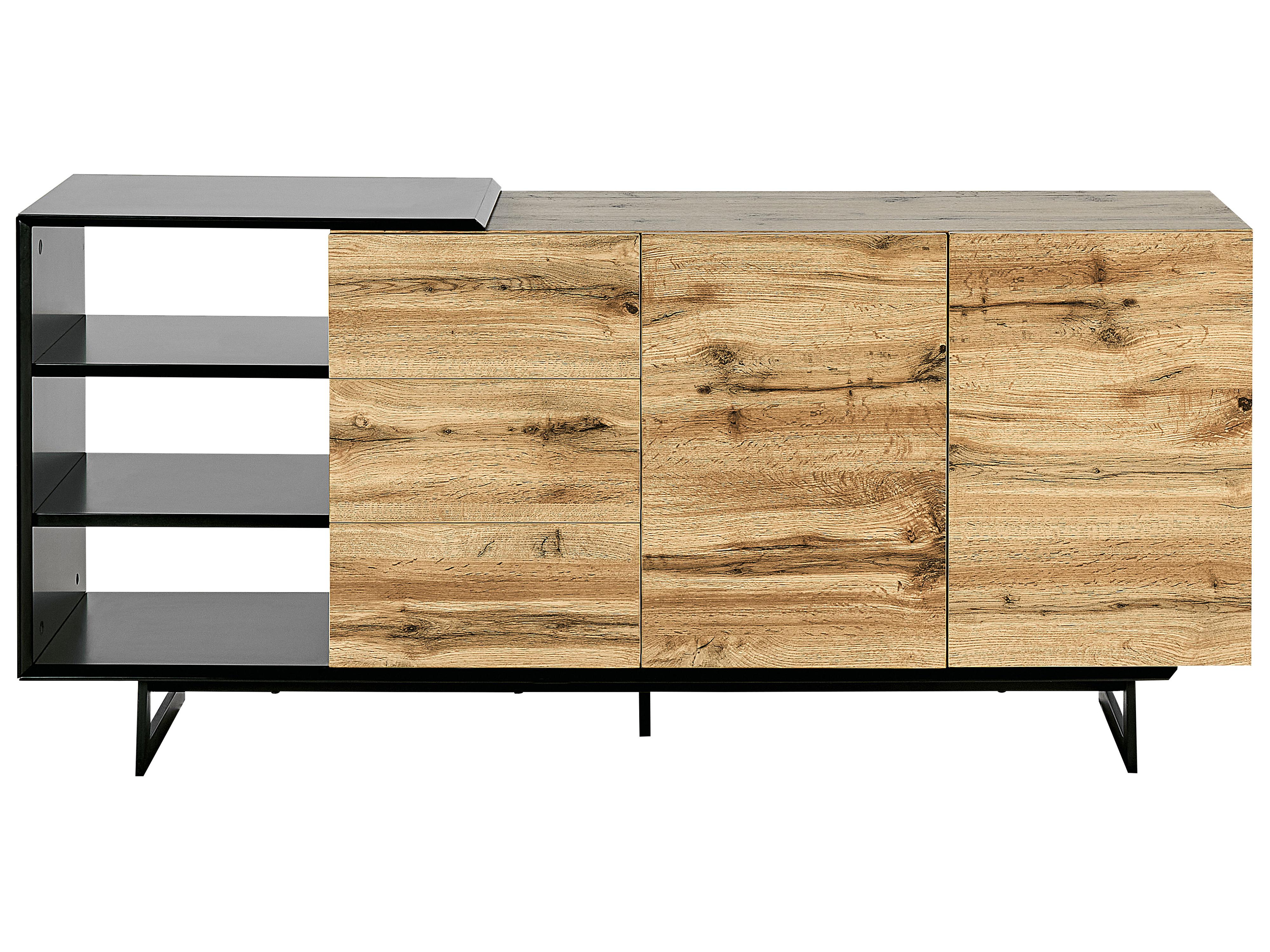 Dressoir met 2 deuren FIORA Bruin/zwart