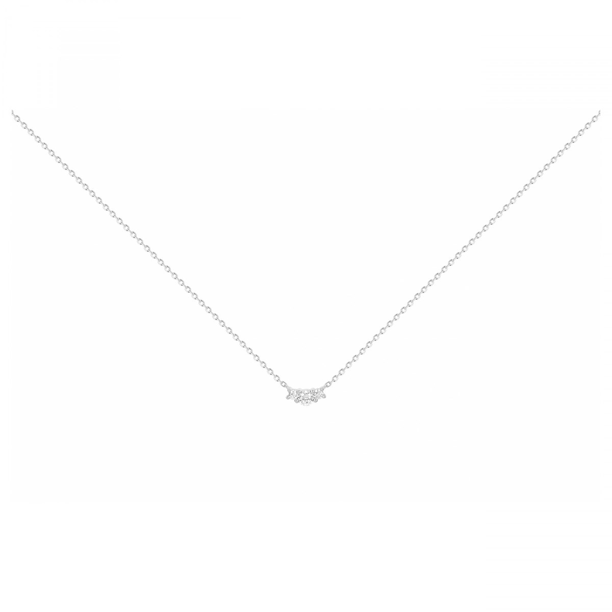 Collier mono-motif en Argent avec oxyde de zirconium blanc