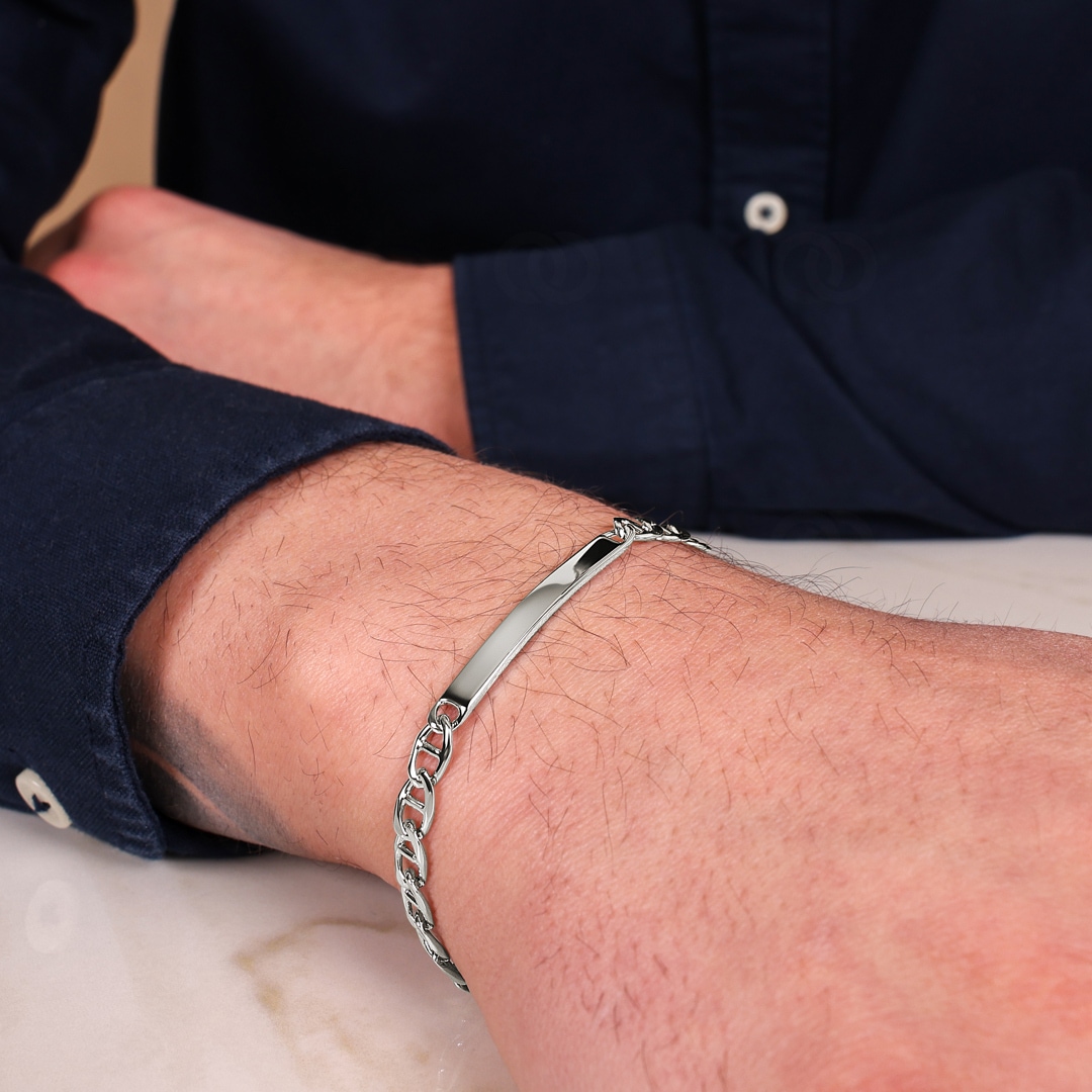 Gravurarmband Fantasie 925 Silber rhodiniert 4.2mm