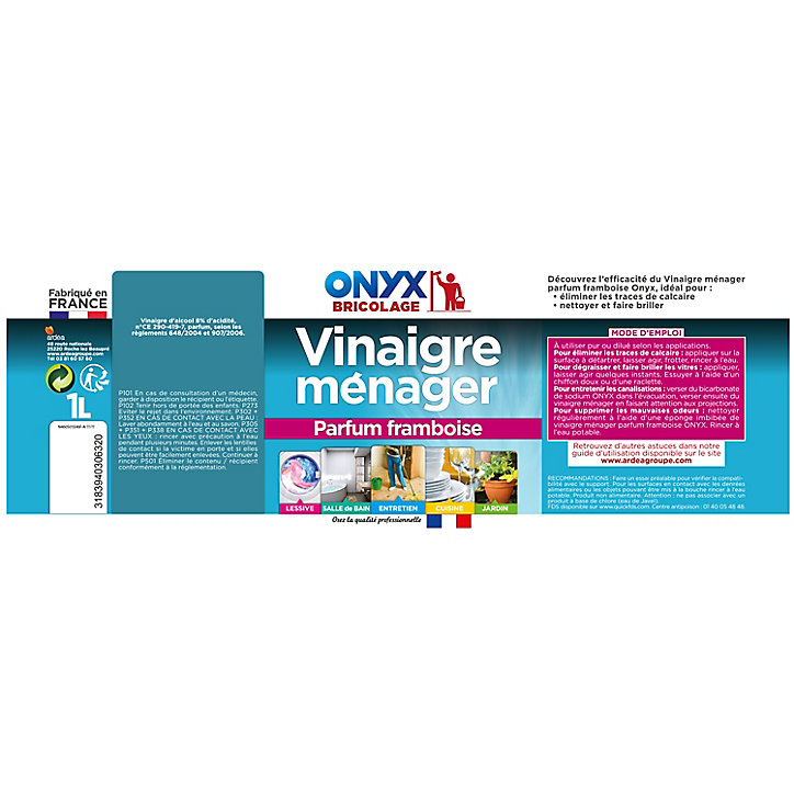 Vinaigre ménager parfum framboise Onyx 1L
