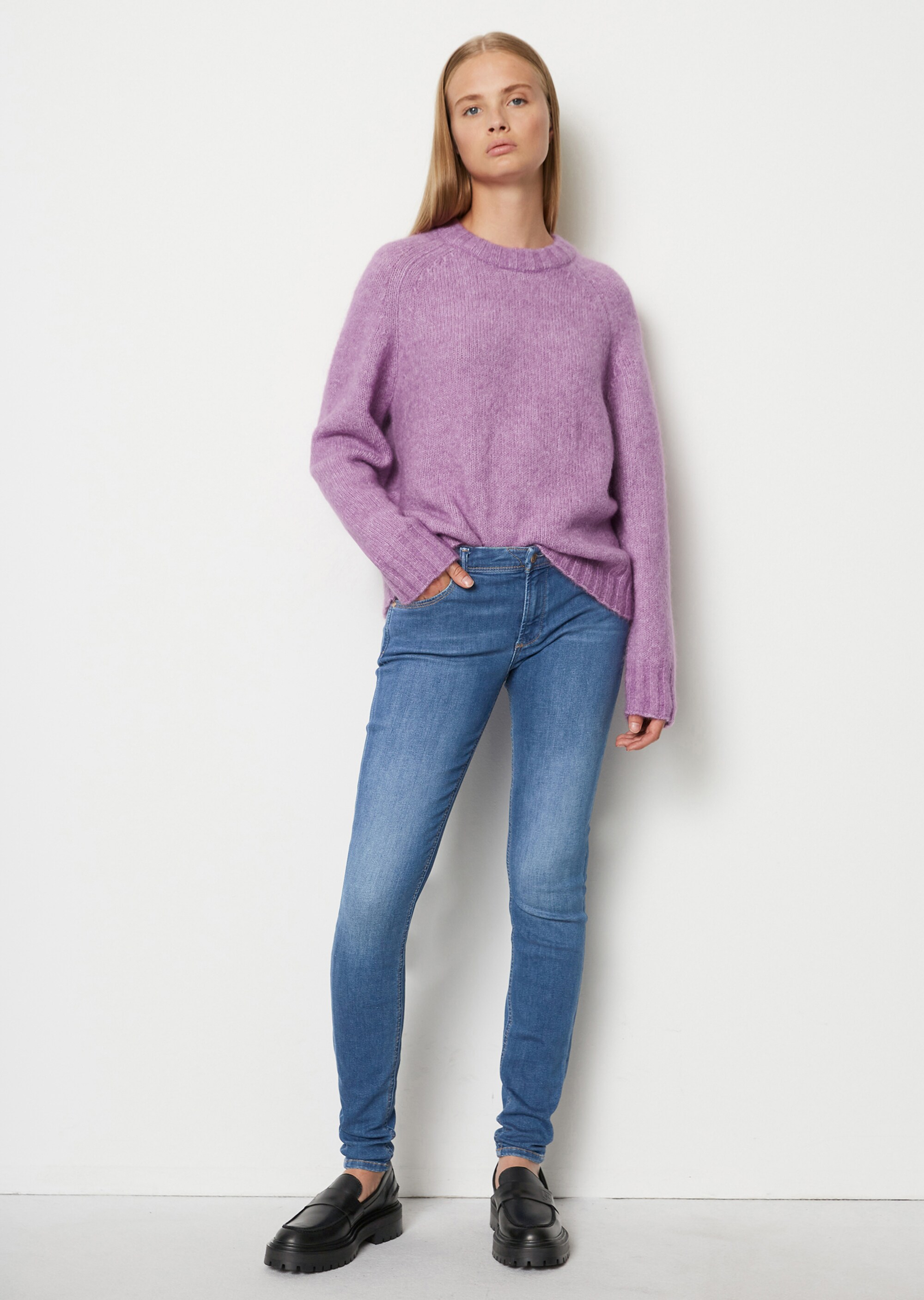 Softer Strickpullover realxed aus Schurwolle-Mohairwolle-Mix