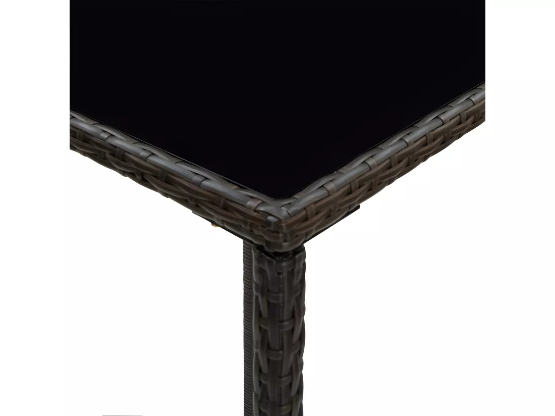 Prolenta Premium - Table de bar de jardin Marron 70x70x110 cm Résine tressée verre