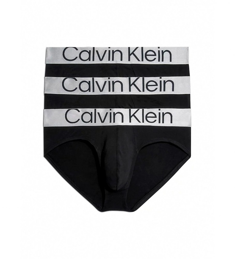 Conjunto de 3 Calcinhas Calvin Klein Steel Cotton pretas