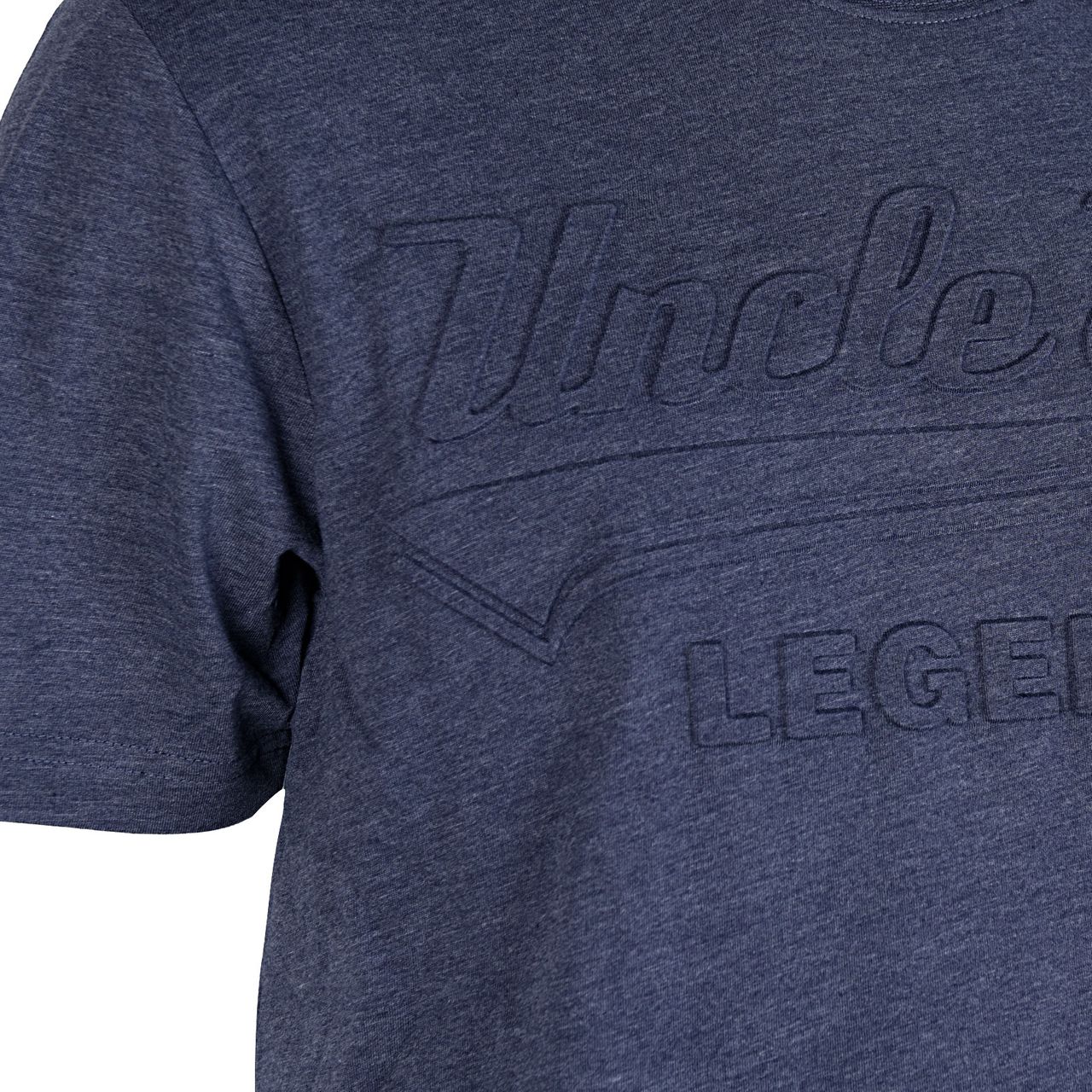 UNCLE SAM Herren T-Shirt, Präge Print, L, blue melange