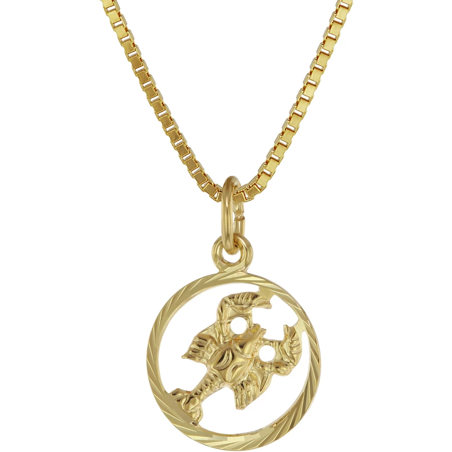 trendor Sternzeichen Krebs 333 Gold + goldplattierte Kinder-Halskette gold