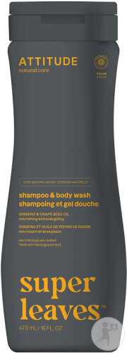 Attitude Super Leaves 2en1 Shampoing Et Gel Douche Sports Homme 473ml