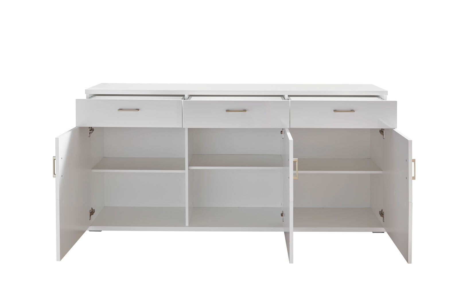 Sideboard Topeka Weiß/Weiß Hochglanz/Eiche sandgestrahlt 180x91x43,8 cm