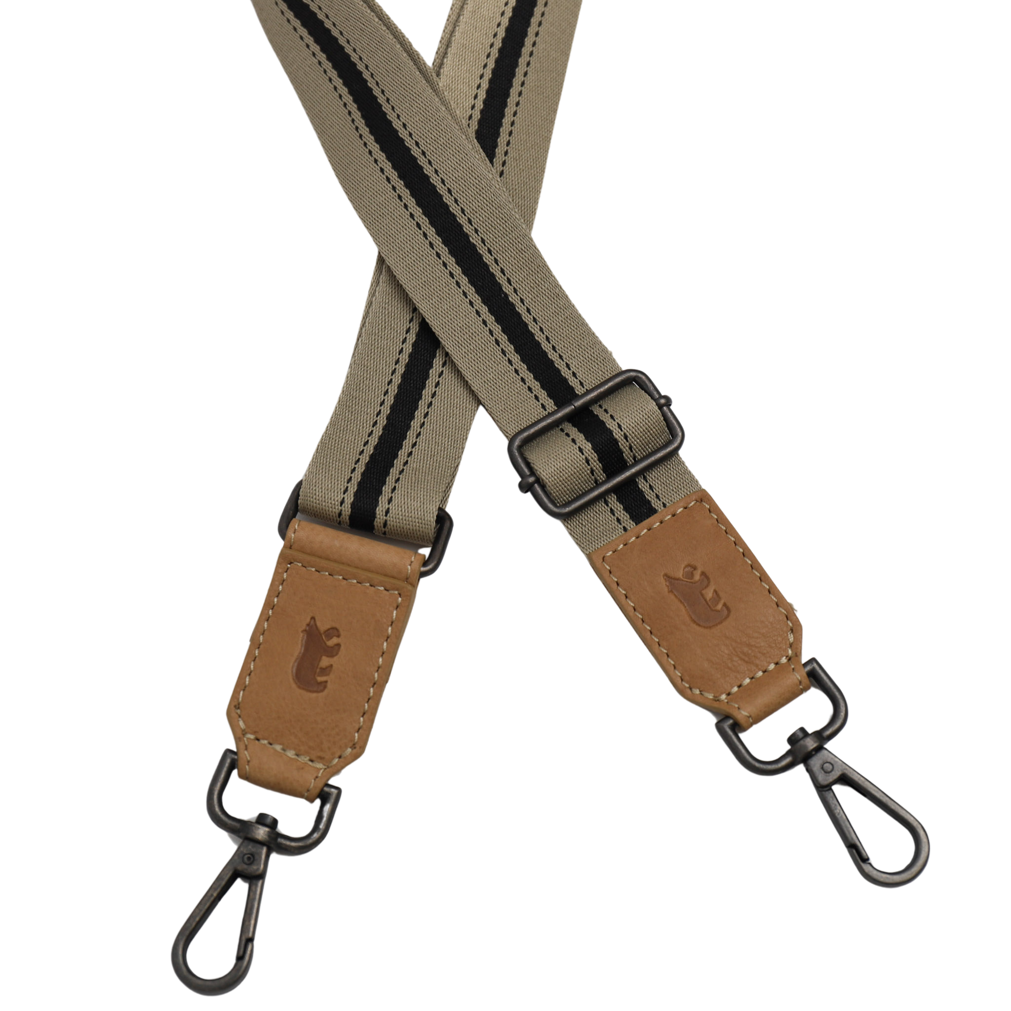Bag strap 'Stripe' beige/zwart
