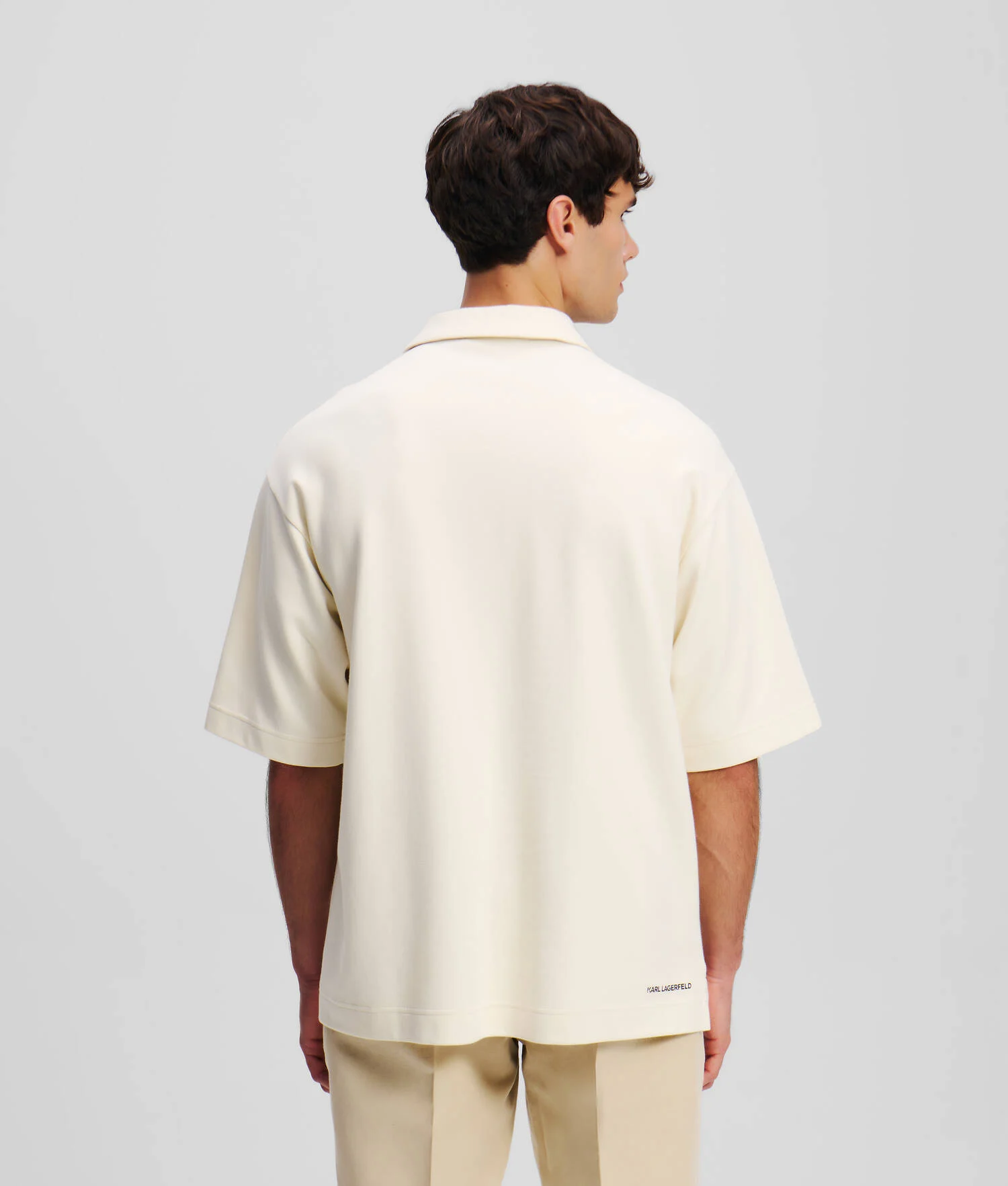 POLO ZIPPÉ KL MONOGRAM - Crème Cannoli