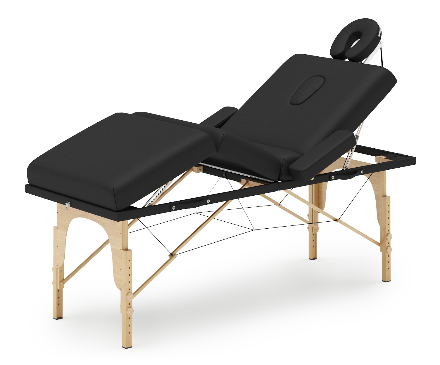 Massageliege 4-Zonen schwarz