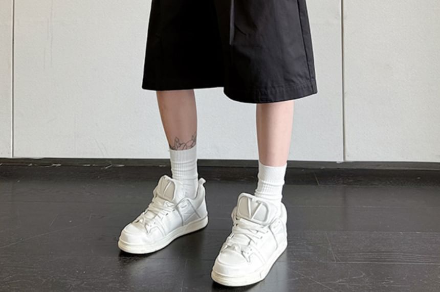 Freehop - Mid Rise Plain Capri Loose Fit Cargobroek
