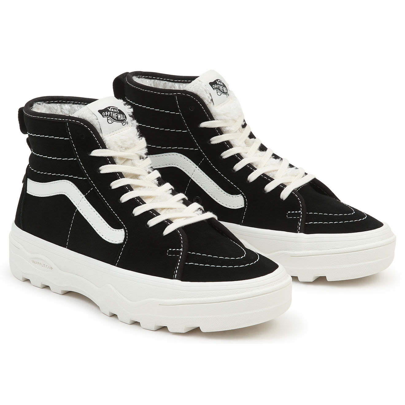 Vans Baskets en Velours de Cuir Sentry SK8-Hi WC fourrées noires