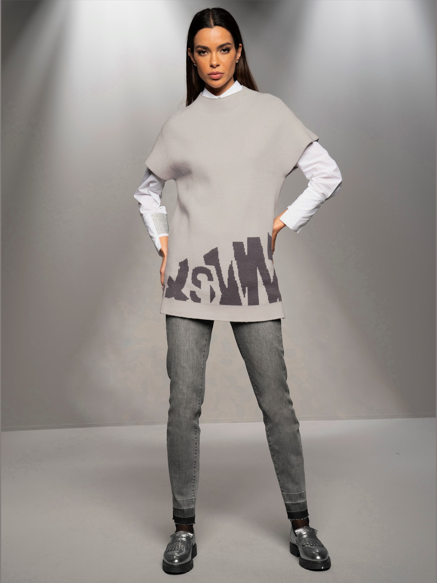 Débardeur en tricot motif jacquard