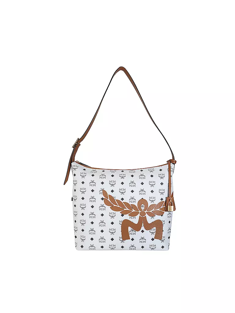 MCM Ledertasche - Hobo AREN Large  weiss