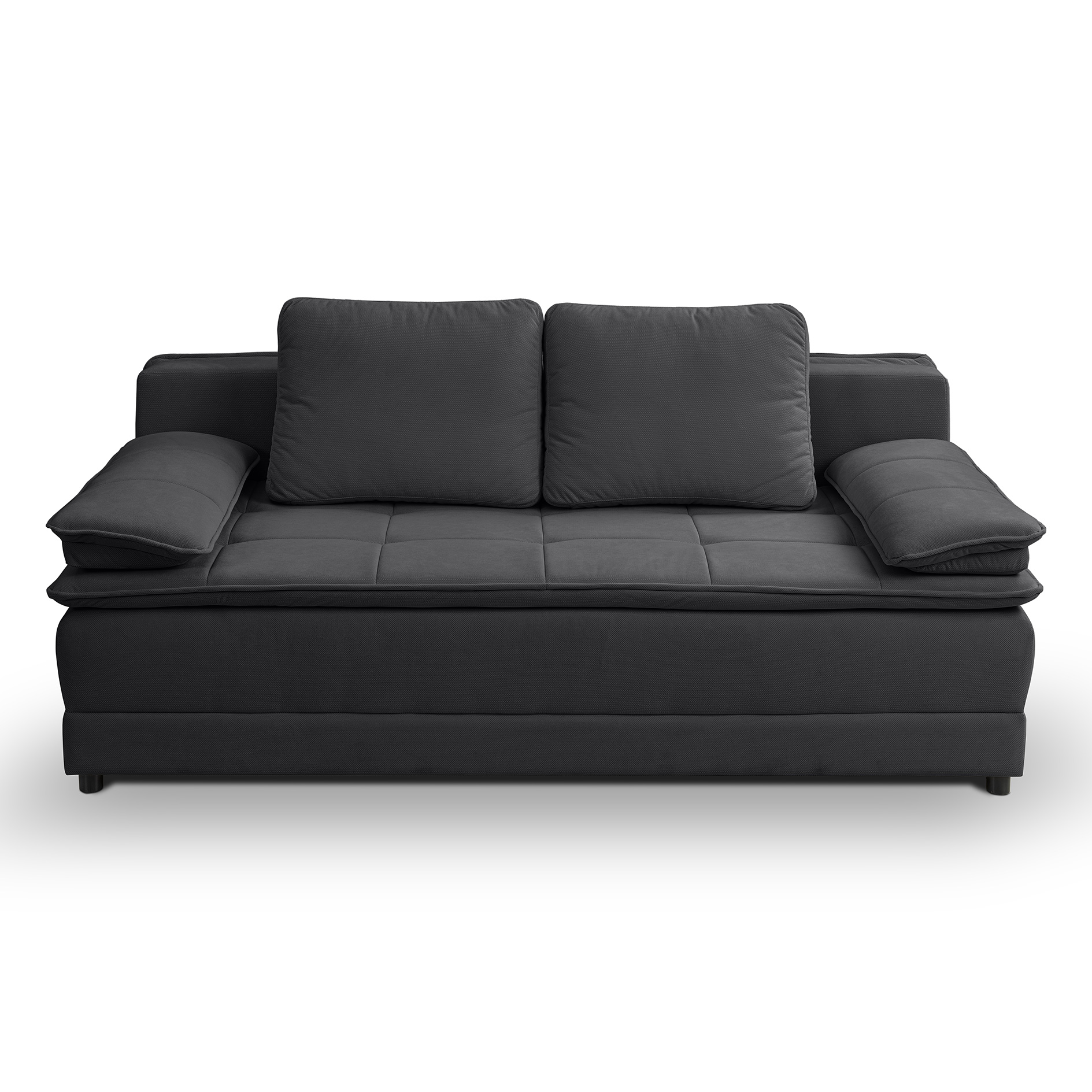 Schlafsofa - anthrazit - Velvet - Liegefunktion und Staukasten