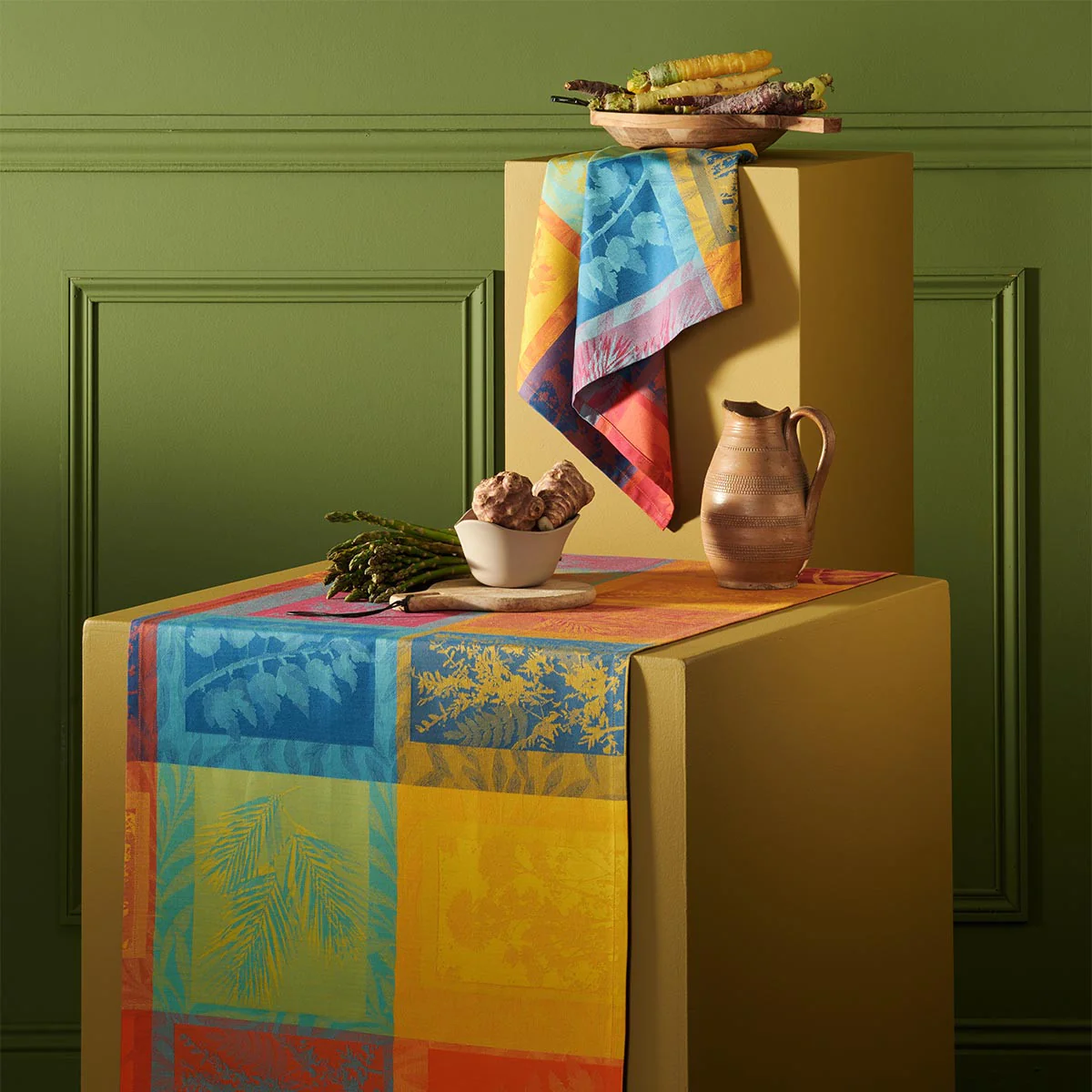 Chemin de table pur coton multicolore 180X55 Garnier Thiebaut