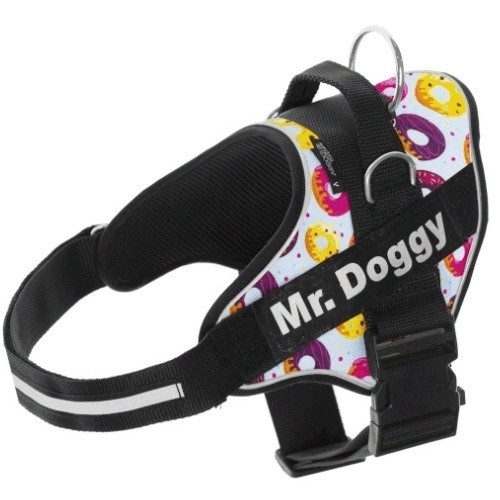 Coleira para cães Super Doggy personalizada com estampa de donuts