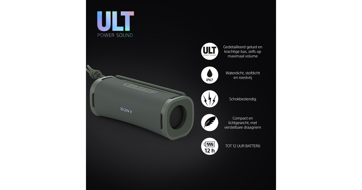 SonyULT FIELD 1 draadloze draagbare speaker luidspreker  (Groengrijs, Bluetooth 5.3)