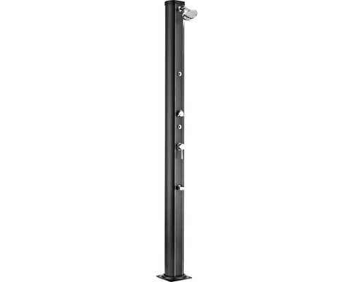 Solar douche, tuindouche, 32 l, aluminium, H 210 cm, antraciet, met warm- en koudwaterkraan