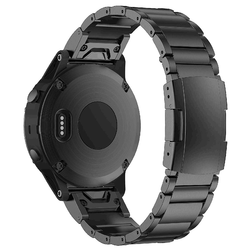 Garmin Fenix 8 (51mm) Edelstahl Sport Armband mit 26mm Schnellverschluss (Gelenkumfang: 170-215 mm) - Schwarz