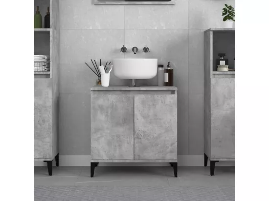 Meuble d'évier gris béton 58x33x60 cm bois d'ingénierie