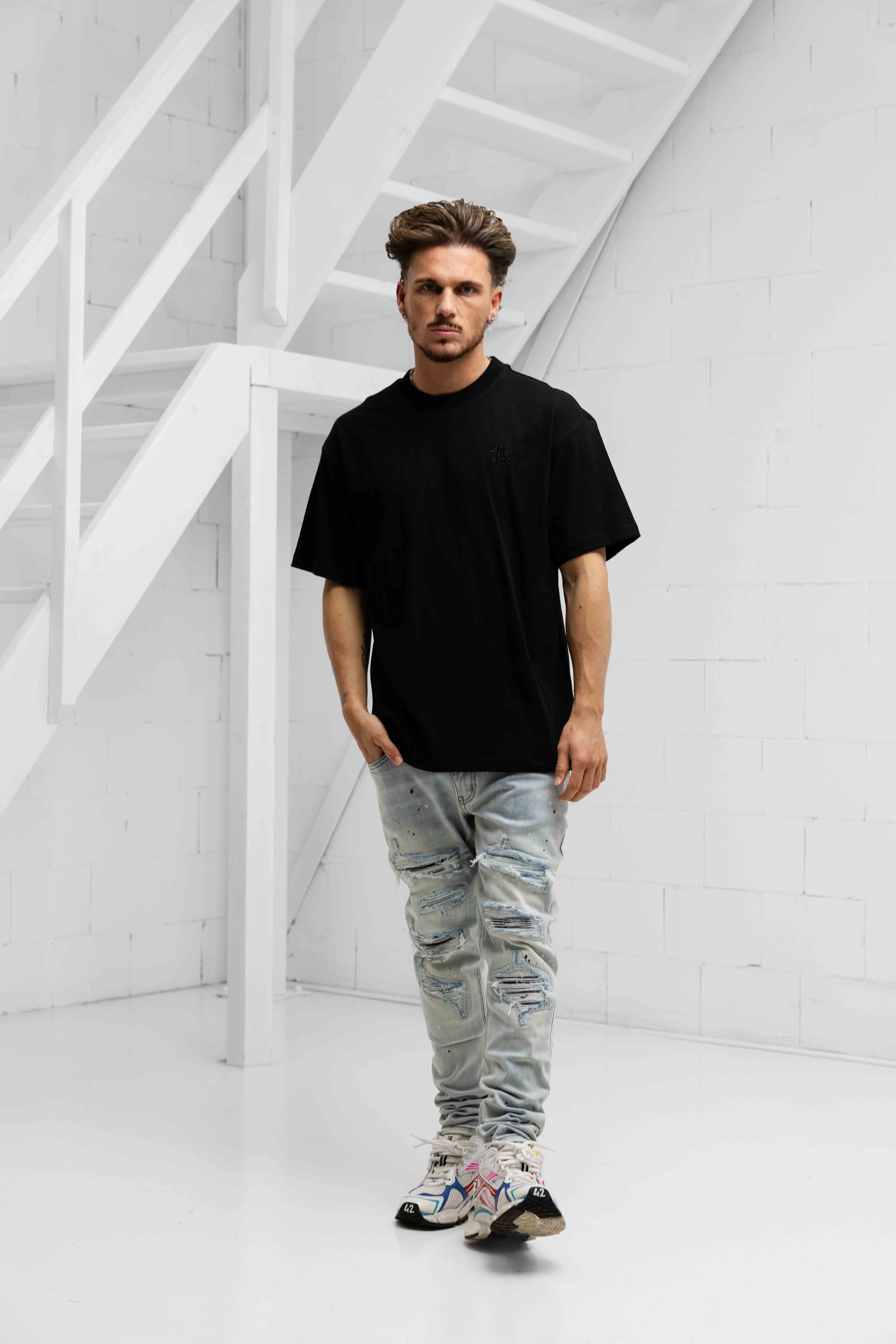 Off The Pitch Museum Loose Fit T-Shirt Heren Zwart