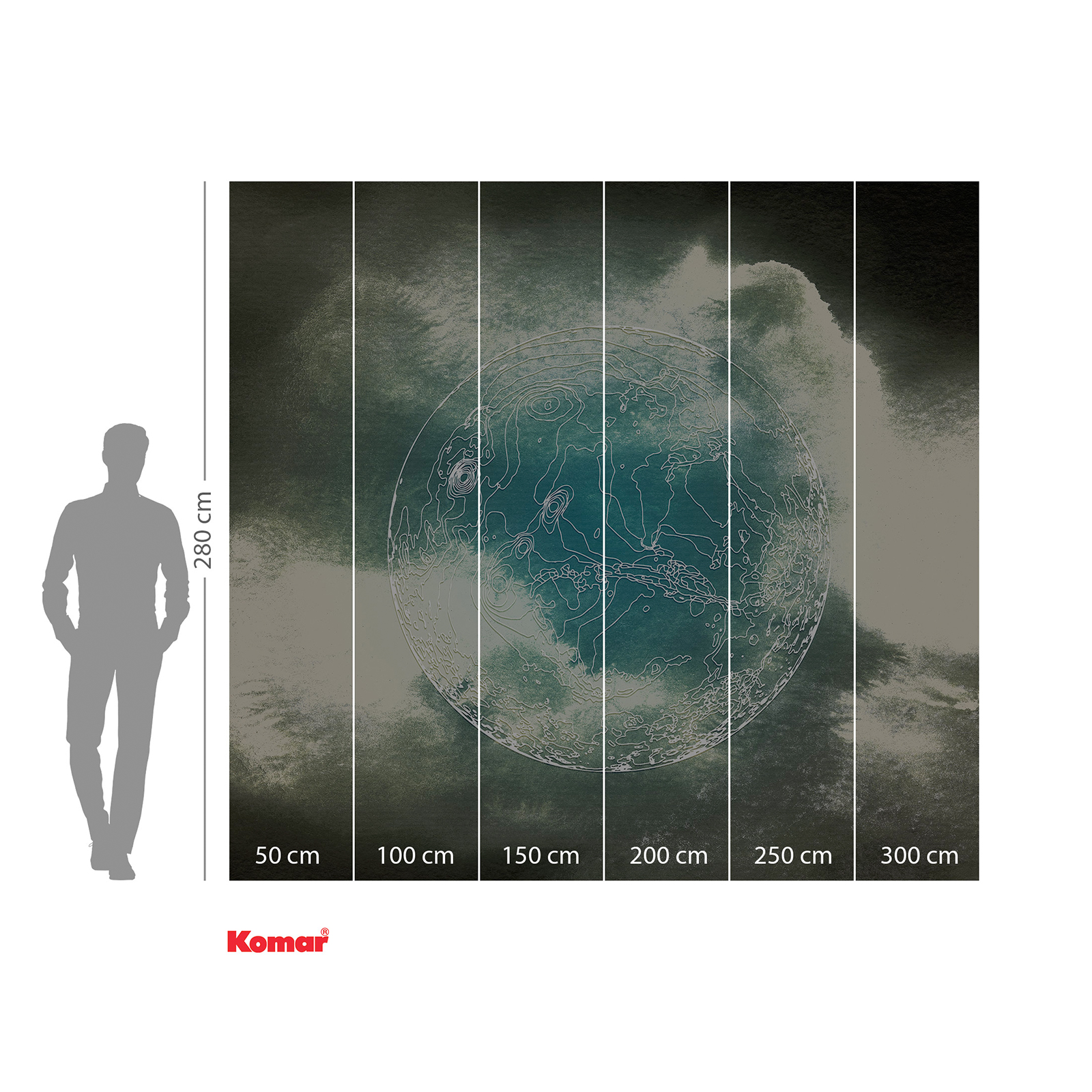 Vlies-Fototapete SURREAL PLANET - bunt - 300x280 cm