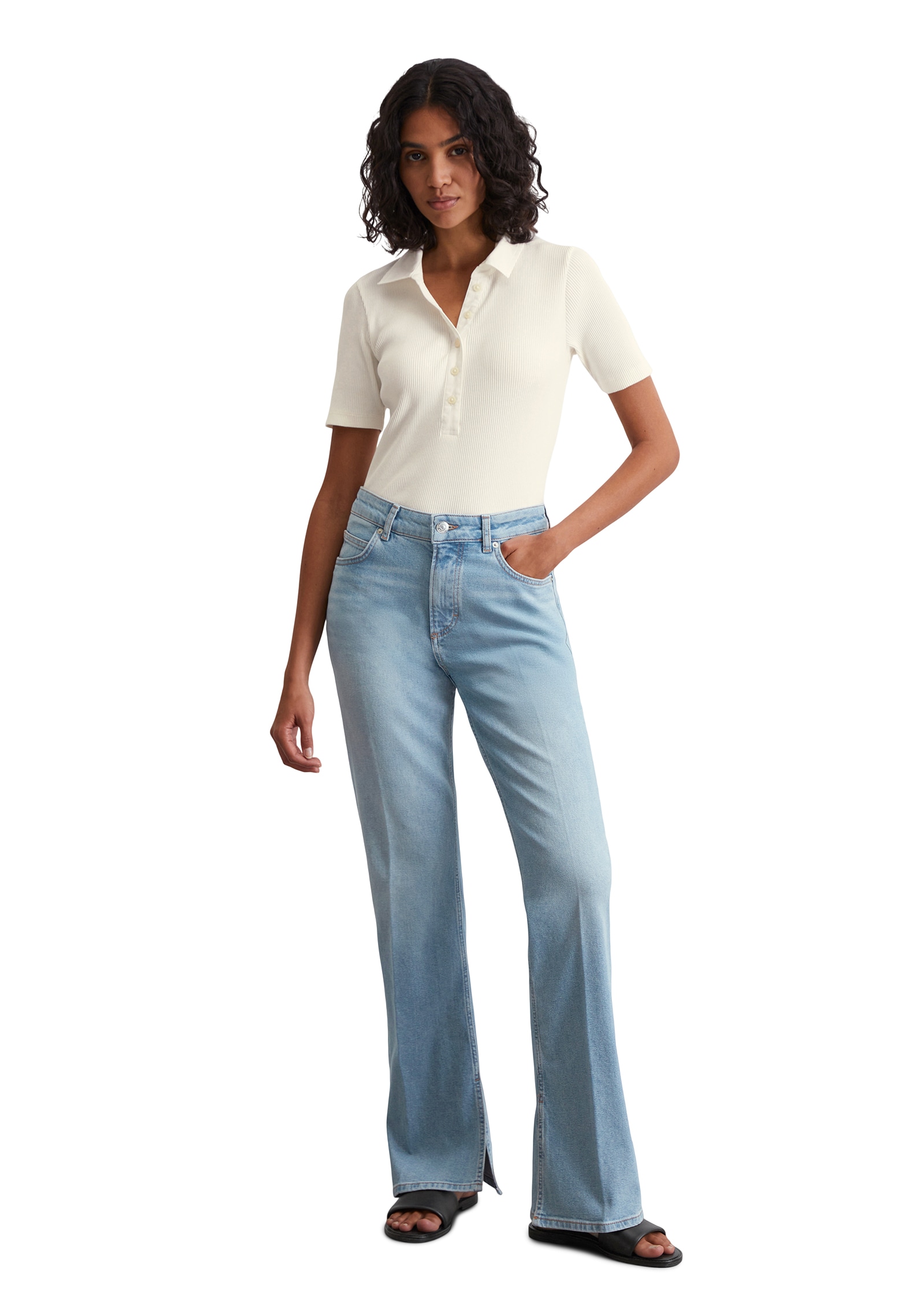 Marc O'Polo Bootcut-Jeans »Kiruna«, Schlitze an der Beininnenseite, hohe Leibhöhe