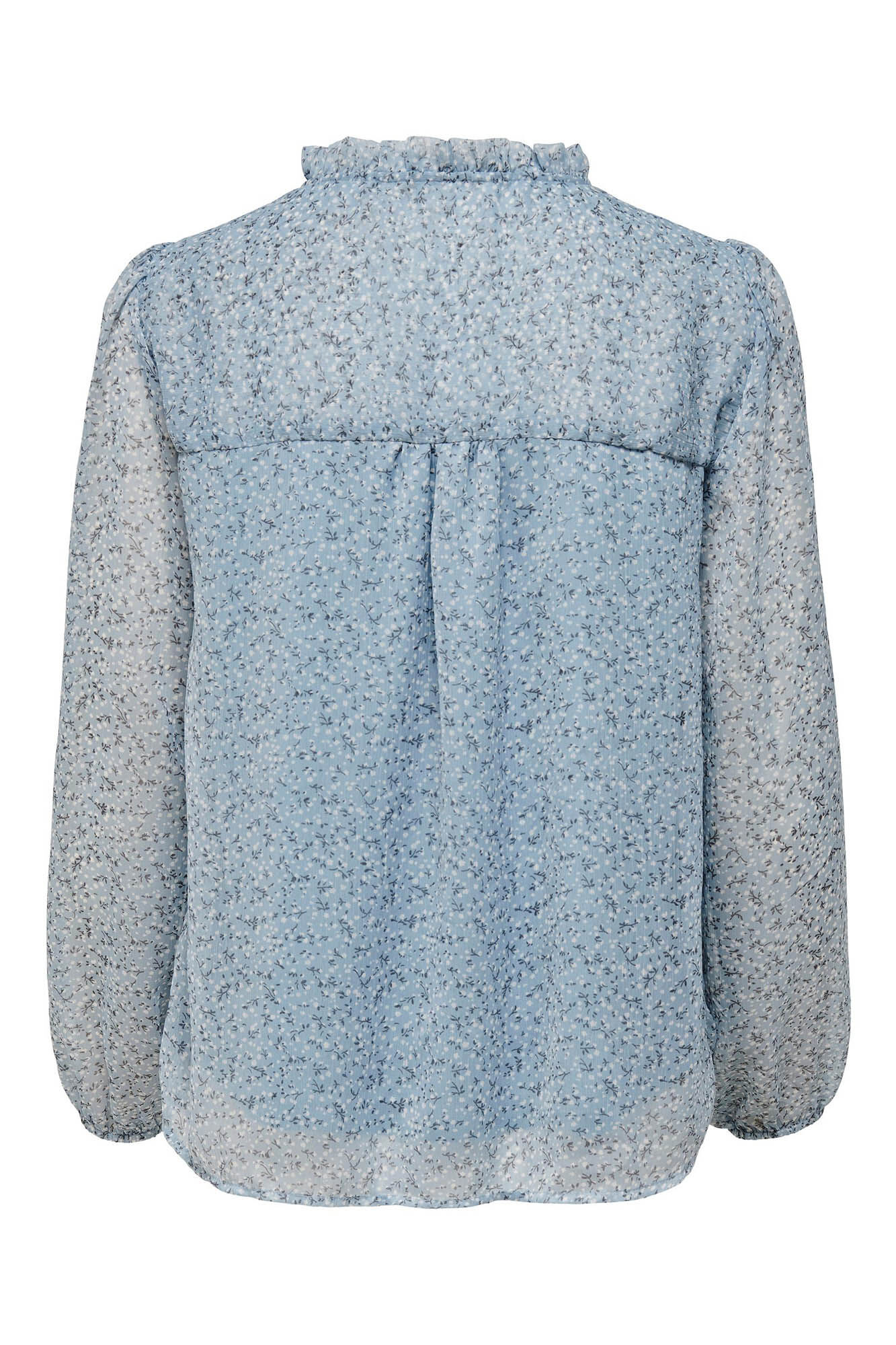 Blusa de manga comprida com gola alta falsa