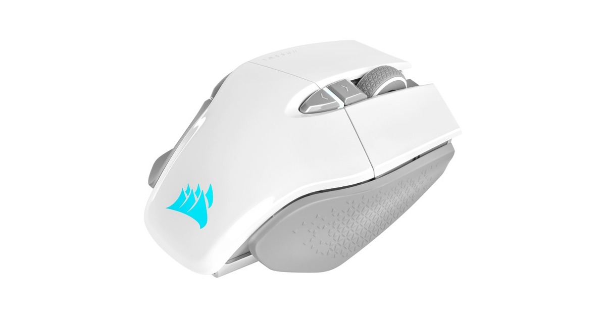 CorsairM65 RGB ULTRA WIRELESS gaming muis  (Wit/lichtgrijs, 26,000 DPI, USB | 2,4 GHz | Bluetooth)