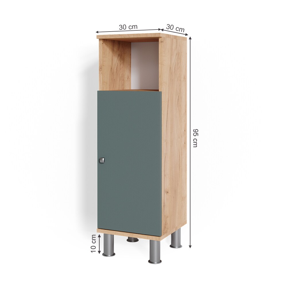 Vicco Midischrank Badschrank Badezimmerschrank Fynn Eiche Grün Regal Badmöbel