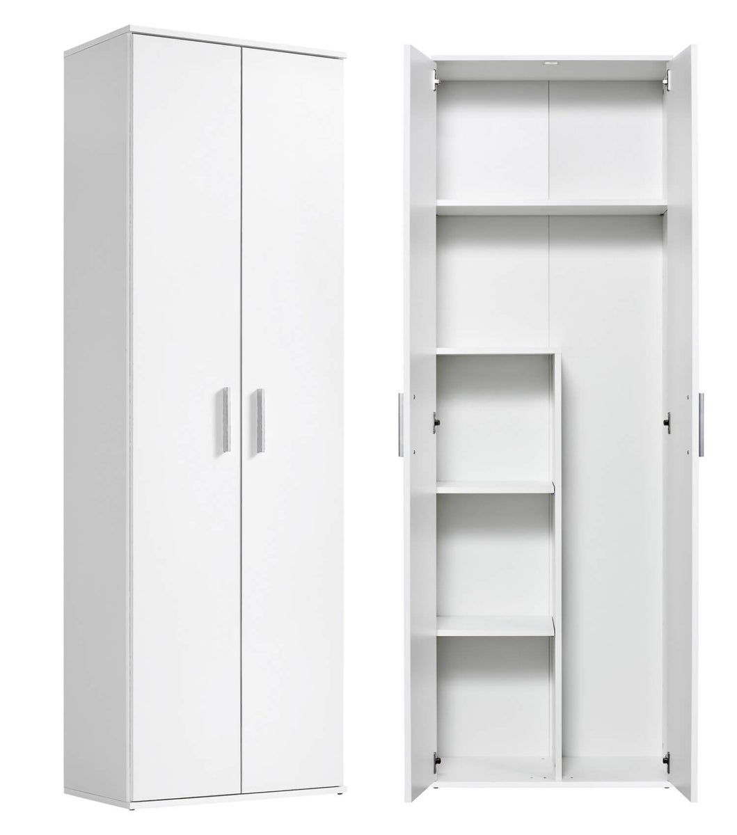mokebo bezemkast in het wit 'The Long One', huishoudkast, schoonmaakkast of multifunctionele kast